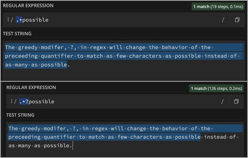 正则表达式贪婪修饰符