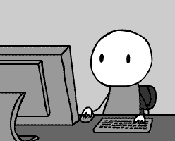 涂鸦按下键盘上的“nope”按钮,然后卫星炸毁了电脑
