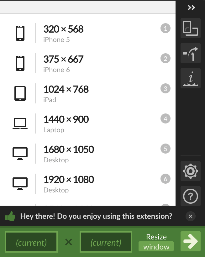Window Resizer Chrome 扩展程序