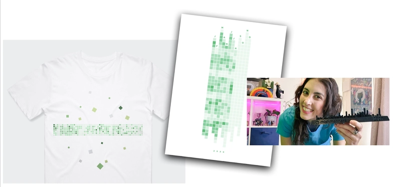 GitHub贡献图表图像印在T恤、海报和3D模型上