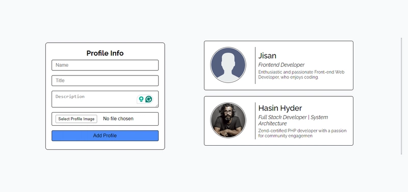 个人资料表和卡