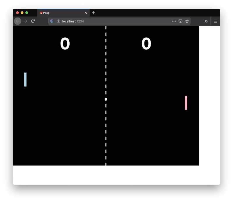 浏览器中的 Pong 元素