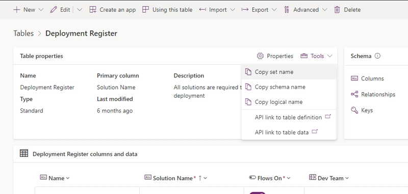 获取实体集名称