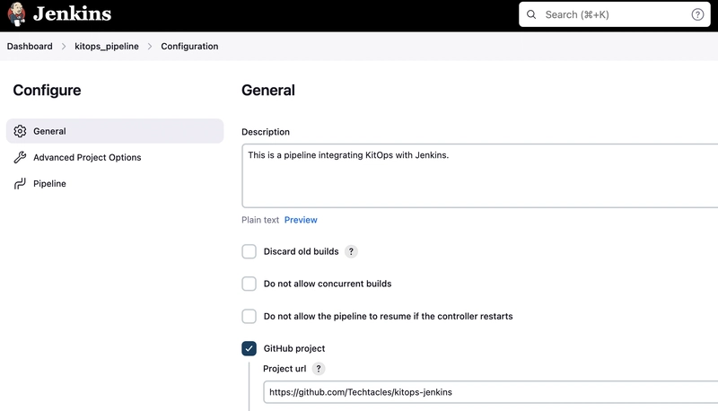 设置 Jenkins 流水线 - 构建设置