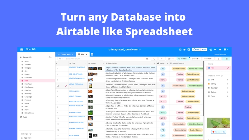 NocoDB - 开源 Airtable