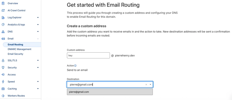 Cloudflare，电子邮件路由设置