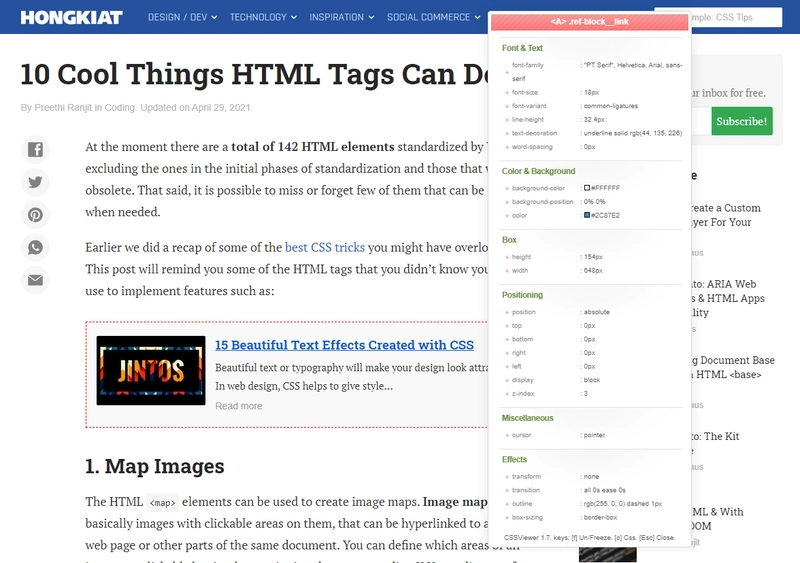 CSS Viewer Chrome 扩展程序