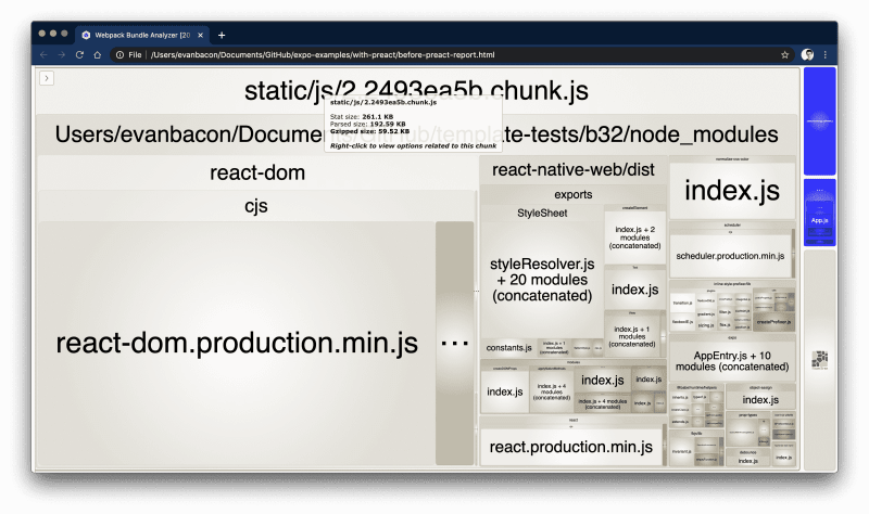 不含 Preact 的 Expo Web 包 不带 preact 的 expo web bundle