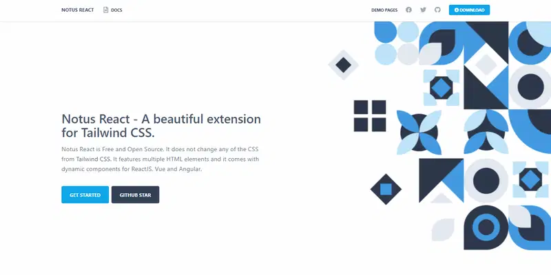 Notus React - 免费 Tailwind UI 工具包，动画演示。