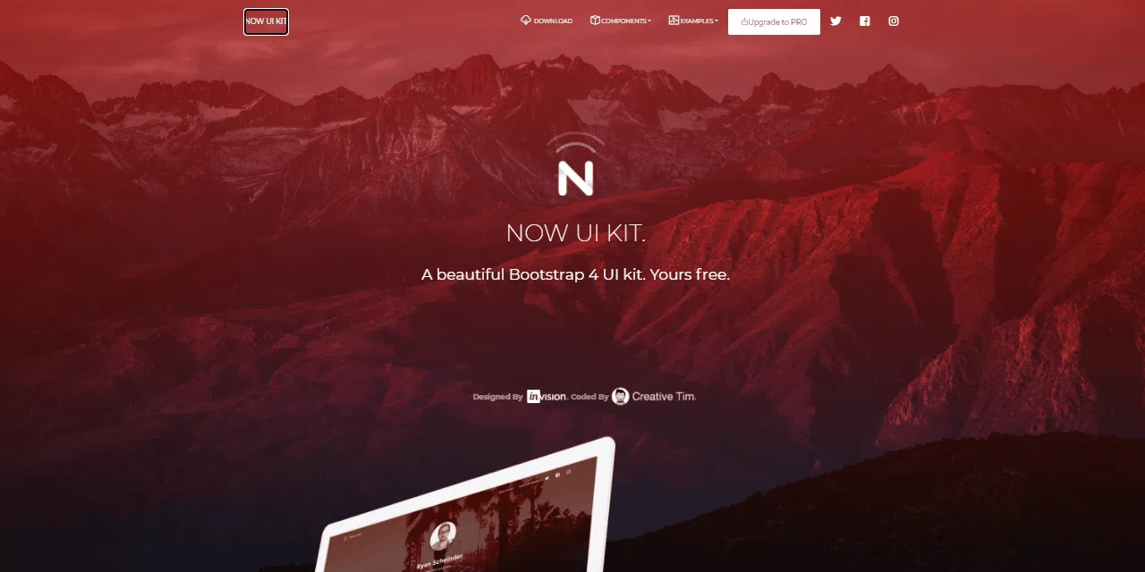 Vue模板 = Now UI Kit，动画演示。