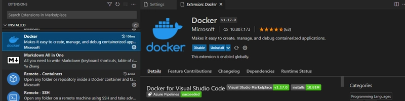 VSCode Docker 扩展