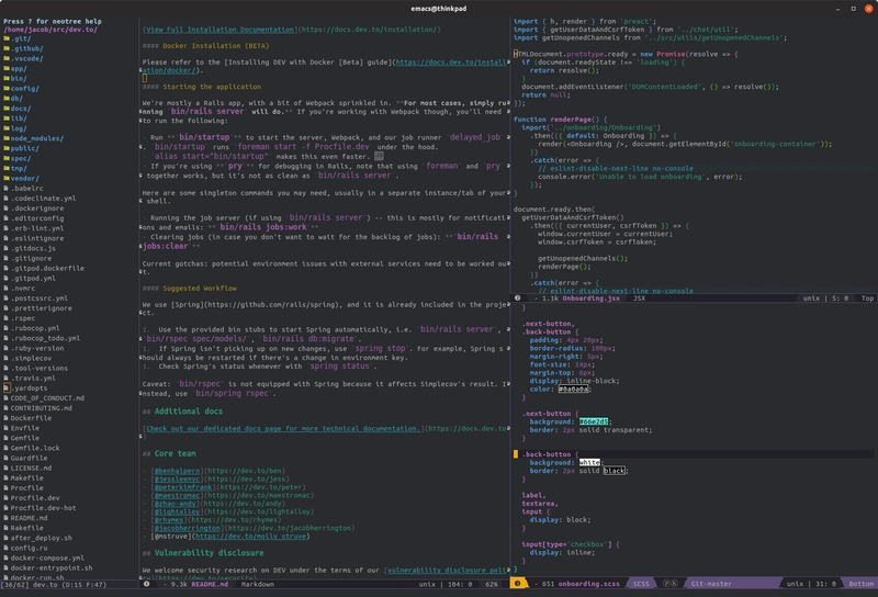 Spacemacs 的屏幕截图