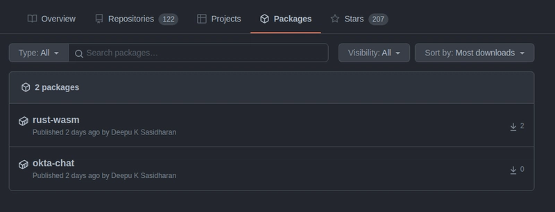 GitHub 软件包注册表