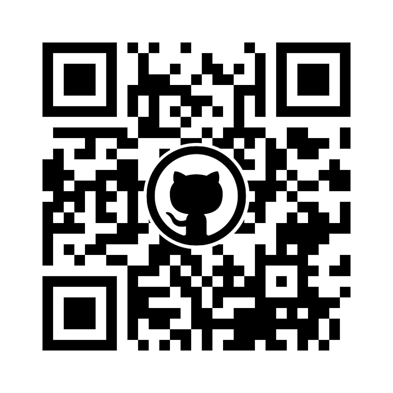 我的 GitHub 主页的二维码仍然可读,中间有 GitHub 的标志