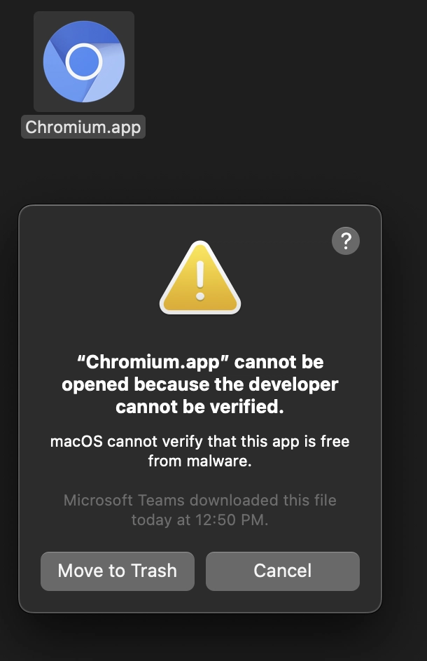 Chromium.app 无法验证