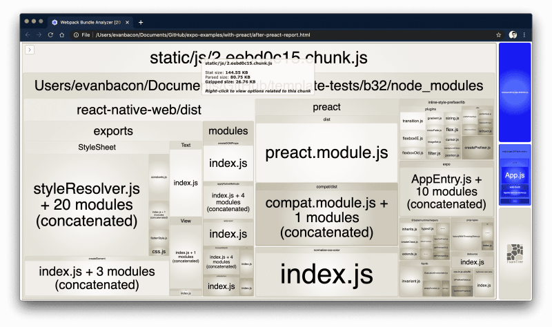 Expo Web 捆绑了 Preact 带有 preact 的 expo web 包