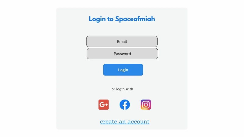 提供不同登录选项的身份验证方案，用于登录 spaceofmiah