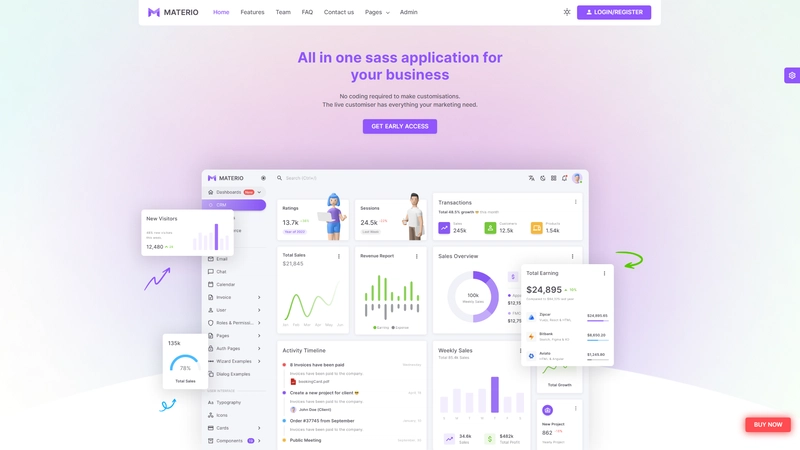 Materio Bootstrap 5 HTML 管理后台模板