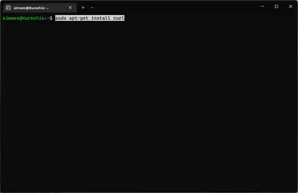GIF instalação do curl