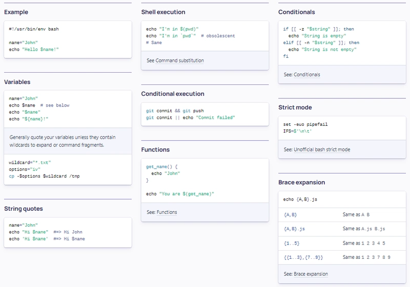 简单 Bash 脚本的屏幕截图,带有解释代码行的简短注释。
