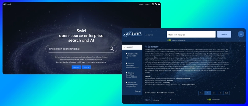 Swirl:人工智能驱动的多源搜索平台<br>