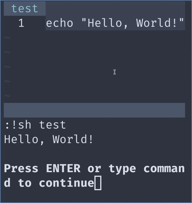 vim 中的 :!sh 命令