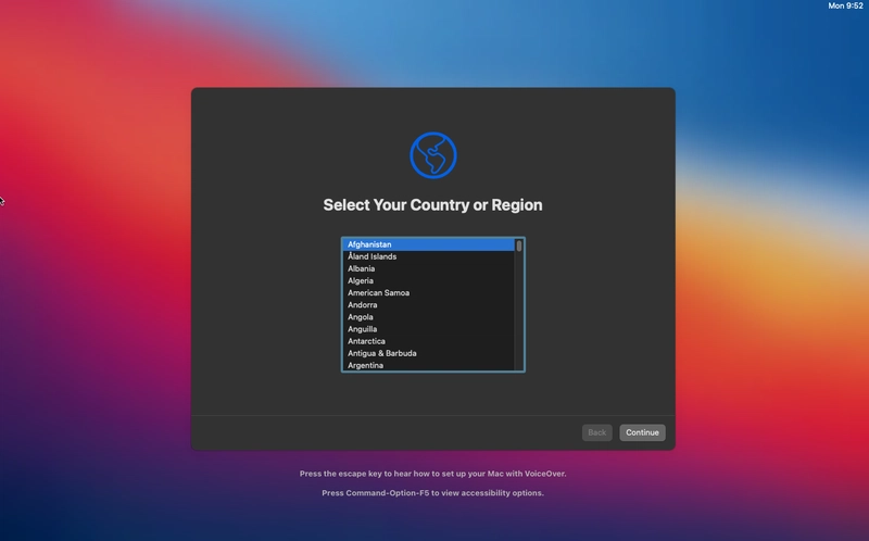 Tela de bem vindo macOS