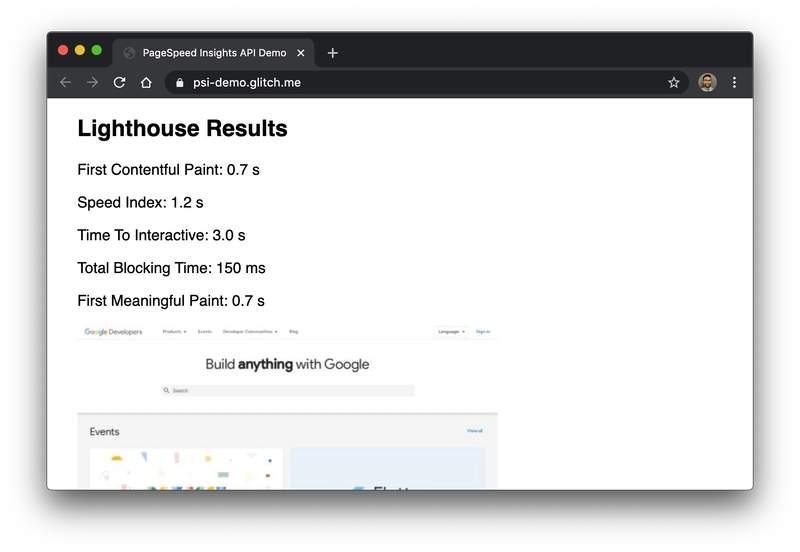 pagespeed insights 现场演示