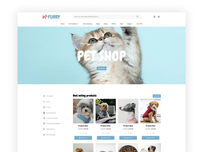 Furry - Pet Store Template