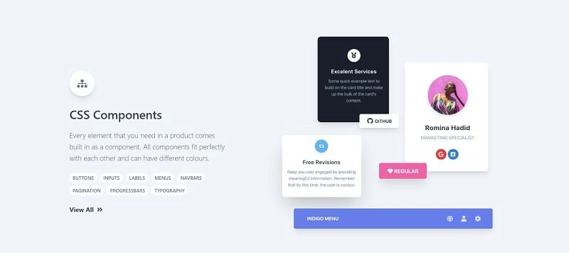 React Tailwind - Notus Design。