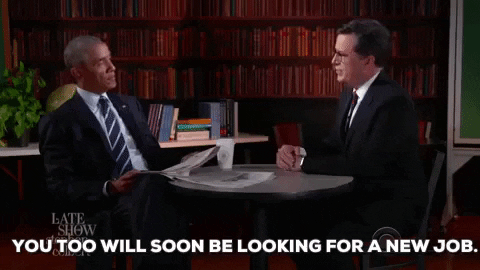 斯蒂芬·科尔伯特 (Stephen Colbert) 对巴拉克·奥巴马 (Barack Obama) 说的 GIF: