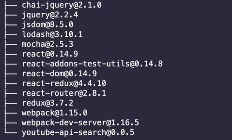 npm list --depth=0 输出