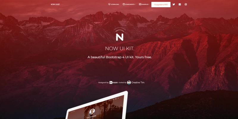 Vue模板——Now UI Kit，主封面图。