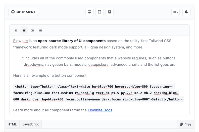 Tailwind CSS 所见即所得文本对齐