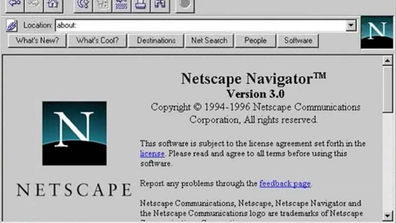 1993 年的 Netscape 网络浏览器