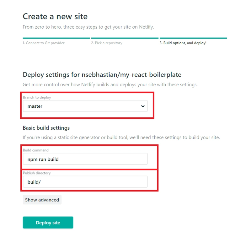 Netlify 选择样板