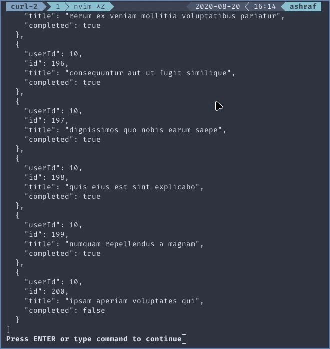 vim 中 :!sh % 结果的屏幕截图