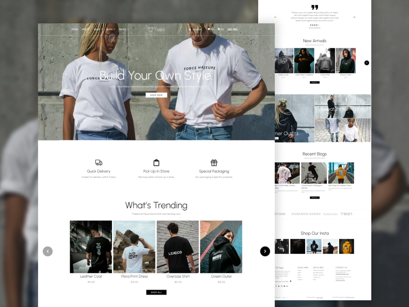 Tees – T恤商店 Bootstrap5 HTML CSS 网站模板