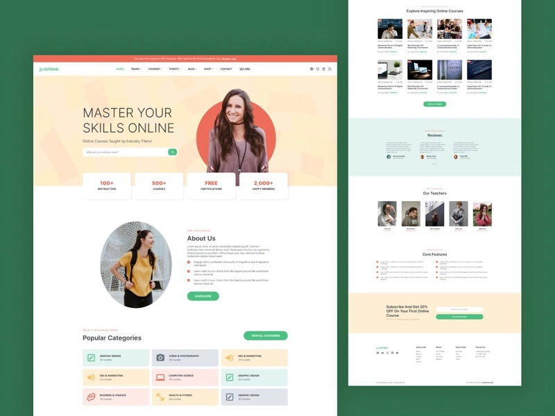 Jubilee – 免费 Bootstrap 5 HTML 在线课程网站模板