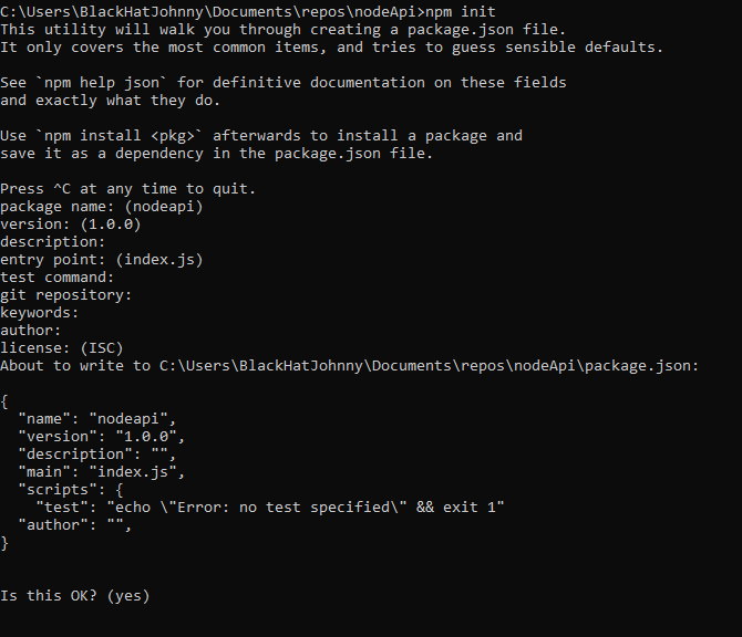 npm init