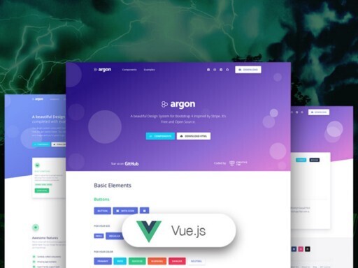 Vue 模板 — Argon Design，一个用 Vue.js 编写的开源入门模板。