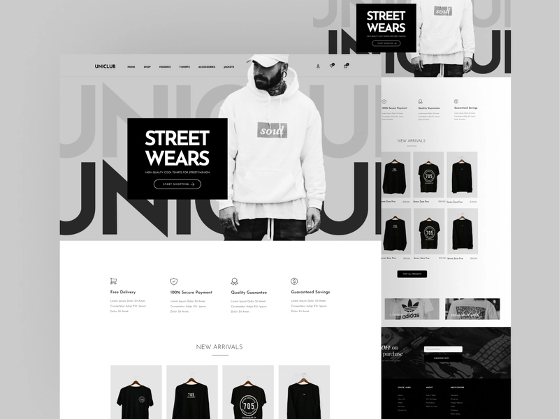 Uniclub – 基于 Bootstrap 5 的 T 恤电商网站模板