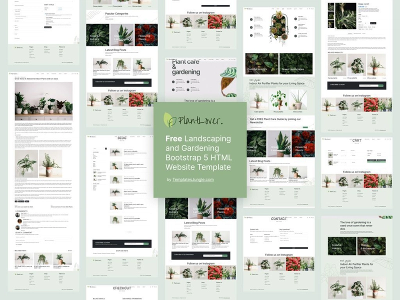 PlantLover - 免费 Bootstrap 5 HTML 网站模板