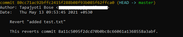 Git 撤销提交