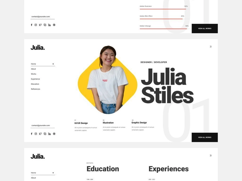Julia - 免费单页作品集 HTML 模板