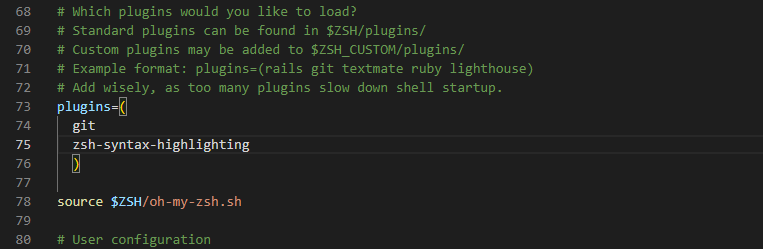 ZSH 插件配置示例