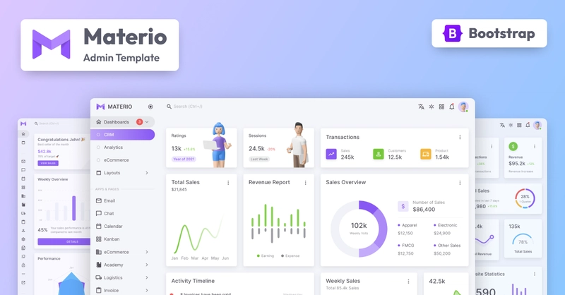 Materio Bootstrap 5 html 管理后台模板
