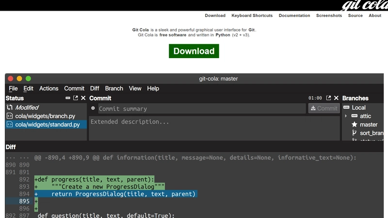 git-cola git gui 客户端