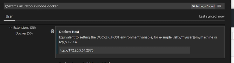 VSCode 设置 Docker:Host