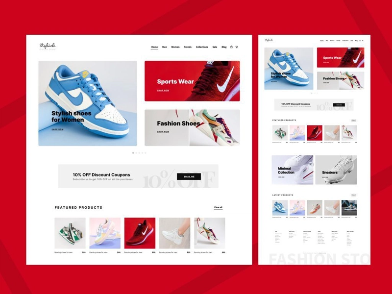 时尚鞋店 时尚 - 免费电子商务鞋店 Bootstrap 网站模板